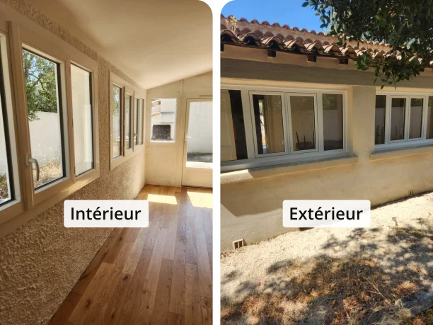 Fenêtres et portes de service blanc PVC Réhau Villeneuve-lès-Avignon intérieur / extérieur